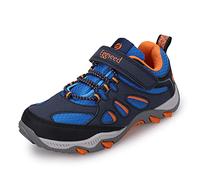 UOVO Baskets garçons Chaussures de randonnée Baskets Enfants Chaussures de Trekking Chaussures de Sport de Plein air Chaussures de Course Bleu Orange Taille 30