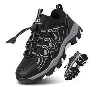 UOVO Baskets garçons Chaussures de randonnée imperméables Baskets Enfants Chaussures de Trekking Chaussures de Sport de Plein air Chaussures de Course Noir Taille 32