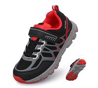 UOVO Baskets garçons Chaussures de Sport pour Enfants avec Une Touche de Style et de Confort Parfaites pour la Course et Les activités Quotidiennes Noir Rouge Taille 32