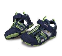 UOVO Sandales à bout fermé pour garçon, sandales d'extérieur, de trekking, de randonnée, chaussures d'été, chaussures athlétiques, pointure 7 à 5 pour grands enfants, Bleu foncé/vert., 25 EU