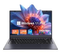 UOWAMOU Ordinateur portable 14" Windows 11 Pro - Intel N5095 Quad-Core, 8 Go de RAM 128 Go SSD, WiFi 5/Bluetooth 5.0, couvercle de confidentialité pour webcam, bureau préchargé 2024 - Ultra-portable