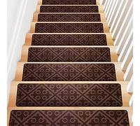 uoXHFdh Ensemble de 15 Tapis d'escalier, 20 x 76 cm, antidérapants, lavables et dotés d'un Envers en Caoutchouc réutilisable