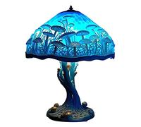 uoXHFdh Lampe table champignon résine vitrail plantes, 15 cm hauteur(C)