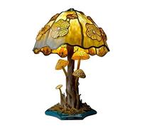 uoXHFdh Lampe table champignon résine vitrail plantes, 15 cm hauteur(G)