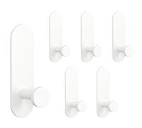 Uoxira Crochet Adhesif Mural 6 Pièces Patere Salle de Bain Étanche Crochet Porte Manteau Convient pour Salle de Bain Cuisine Bureau Chambre à Coucher Sans Perçage Patere Murale, Blanc