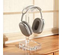 UoYeet Support de casque pour bureau, support de casque robuste en acrylique transparent avec base solide pour salle de jeux, accessoires de bureau