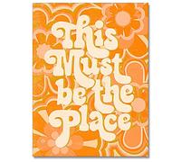 uoyien Décoration murale vintage des années 70, citations inspirantes positives et inspirantes, poster imprimé mots d'affirmation rétro, motif floral orange, tendance, décoration de chambre