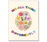 uoyien Growth Mindset - Affiches sur la santé mentale - Pour salle de classe, counseling, thérapie - Décoration murale - Citations d'affirmations - Art mural éducatif spécial pour enfants - Cerveau