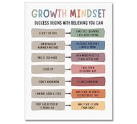 uoyien Growth Mindset - Affiches sur toile murale pour salle de classe, bureau, thérapie - impressions sur toile avec citations positives - impressions éducatives pour enfants - Décorations d'angle