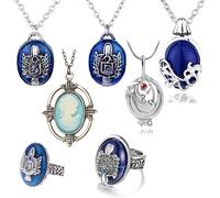 UoYu Lot de 27 autocollants The Vampire Diaries - Collier en cristal de saphir Katherine - Collier Vampire Diaries Salvatore Damon Stefan doigt, Zinc, Pas de gemme