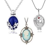 UoYu The Vampire Diaries Lot de 23 colliers avec pendentif en forme de tête de cheval en bronze avec pendentif en forme de tête de Katherine et saphir, Zinc, Pas de gemme