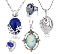 UoYu The Vampire Diaries Lot de 25 colliers avec pendentif en forme de tête de Salvatore Damon Stefan et bague de famille, Zinc, Pas de gemme
