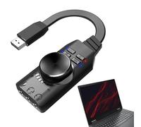 Uozonit Adaptateur audio USB | Virtual 7.1 Surround Sound USB vers adaptateur audio optique avec contrôle du volume - Carte son pilote, interface audio USB portable pour League of Legend, casque