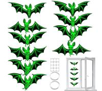 Uozonit Décorations chauve-souris pour Halloween Glow in the Night Tree Stickers muraux