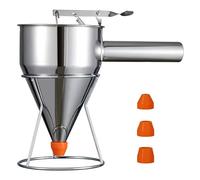 Uozonit Distributeur de pâte à cupcakes | Entonnoir multi-calibres en acier inoxydable avec support | Accessoires de cuisson pour cupcakes, gaufres ou tout autre produit de boulangerie, distributeur