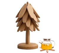 Uozonit Ensemble de dessous de plat en bois résistant à la chaleur pour tasses, bols, assiettes, poêles, cuisines, salons, hôtels, restaurants, cuisiniers à domicile