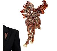 Uozonit Épingle à cheval, polyvalente à collectionner, élégante broche cheval en strass, pour pulls, écharpes, sacs, vestes en denim, mariage, vacances, fête, cosplay, rendez-vous galant, Refer to