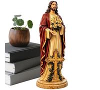 Uozonit Lampe de jardin Sainte Mère, figurine décorative en résine avec éclairée par LED, statue décorative pour église, jardin, pelouse, terrasse, balcon, cour