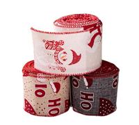 Uozonit Lot de 3 rouleaux de ruban décoratif en toile de jute pour sapin de Noël, couronne de Noël, automne, Halloween, décoration de porte, centre de table, fête, mariage