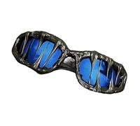 Uozonit Lunettes de soleil gothiques, faites à la main, protection UV400, lunettes de soleil tendance pour Halloween, fêtes, plage, clubs, bleu/noir, Refer to description