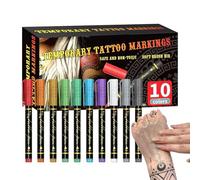 Uozonit Marqueurs de peinture pour la peau, 10 couleurs pour dessin du visage | Stylos corporels pour hommes, femmes, jeunes, adolescents, cosplay, Halloween, art, théâtre, fête à thème