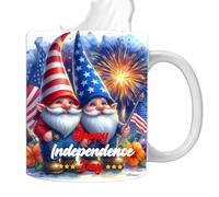 Uozonit Tasse à café motif drapeau - Tasses à cacao chaud avec imprimé étoiles et rayures, tasse en céramique patriotique pour servir du café, du lait, du thé ou des boissons, tasses pour le jour de