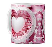 Uozonit Tasses à café en céramique en forme de cœur pour la Saint-Valentin, 350 ml, tasse à, tasse à thé, décoration de bureau, verres de vacances pour petit ami, petite amie