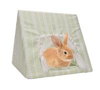 Uozonit Tipi de lapin, tente douce et lavable pour petit animal - Tente confortable pour petit animal vert et blanc - Fournitures de sommeil relaxantes pour lapin, hamster, furet