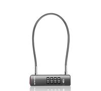 UP Security Cadenas à câble à combinaison pour usage extérieur, cadenas à code 4 chiffres pour portail, valise de voyage, cadenas fin avec câble, pour armoire, (Câble 30 cm, Gris)