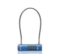 UP Security Cadenas à câble avec combinaison, cadenas à code 4 chiffres pour portail, sac à dos de voyage, cadenas à câble pour armoire, trottinette, bicyclette, porte pour animaux (Câble 30 cm, Bleu)