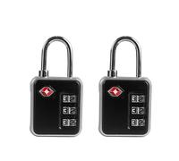 UP Security Cadenas à combinaison approuvé par la TSA - Durable, réinitialisable, compact pour bagages, valise, casier de gym, etc. (noir + noir)