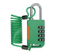 UP Security Cadenas à combinaison avec câble rétractable (91 cm), cadenas à câble combiné, cadenas de ski pour usage extérieur, bagages, snowboard, porte de réfrigérateur, casque moto et vélo (Vert)