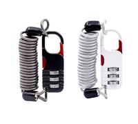 UP Security Cadenas à combinaison avec câble rétractable, petit cadenas à câble avec code, mini cadenas à combinaison, pour bagages de voyage, valises, sac à dos, fermeture éclair de sac