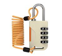 UP Security Cadenas de ski, petit cadenas à combinaison avec câble rétractable (Câble 91 cm), cadenas à câble pour usage extérieur, snowboard, bagages de voyage, sac à dos, vélo, casque moto (Doré)
