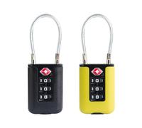 UP Security Cadenas étanche à 3 chiffres approuvé par la TSA, câble de voyage, casiers, valises, boîtes à outils (noir + jaune)