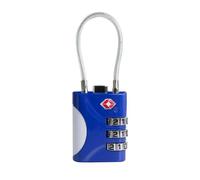 UP Security Cadenas TSA approuvé pour valise, petit cadenas à combinaison avec câble, cadenas de voyage pour bagage, casier, salle de sport, armoire, coffre à fusil, sac à dos, fermeture éclair (Bleu)