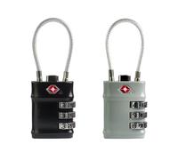 UP Security Cadenas TSA Homologués pour Valise, Petit Cadenas à Code avec Câble, Serrures TSA pour Bagages, Cadenas à Combinaison pour Fermeture Éclair de Sac à Dos, Casier de Gym, (Noir+Gris)