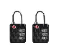 UP Security Cadenas TSA pour bagages, cadenas à combinaison 3 chiffres pour casier, petit cadenas à code pour valise, unité de rangement, clôture extérieure, fermeture éclair (Noir+Noir)