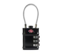 UP Security Cadenas TSA pour bagages, petit cadenas à combinaison, cadenas TSA approuvé pour valise, cadenas à combinaison avec câble, pour valises, salle de sport, coffres à armes (Noir)