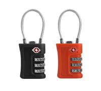 UP Security Cadenas Valise TSA Approuvés - Lot de 2, Cadenas à Code Petit Format, Serrures TSA pour Bagage, Sac à Dos, Casier, Armoire, Coffre (Noir + Orange)