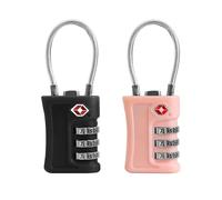 UP Security Cadenas Valise TSA Approuvés - Lot de 2, Cadenas à Code Petit Format, Serrures TSA pour Bagage, Sac à Dos, Casier, Coffre, (Noir + Rose)