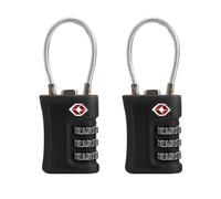 UP Security Lot de 2 cadenas à bagages approuvés par la TSA, cadenas à combinaison de câble de voyage, cadenas réinitialisable à 3 chiffres, sécurité sans clé pour valises, casiers de gym