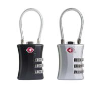 UP Security Lot de 2 petits cadenas à combinaison approuvés par la TSA, cadenas combiné de voyage avec code pour valise, sac à dos, casier, étui à pistolet, canette de munitions (noir + argent)