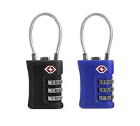 UP Security Lot de 2 petits cadenas à combinaison approuvés par la TSA, cadenas de voyage avec code, pour valise, sac à dos, casier, valise à pistolet (noir + bleu)