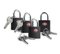 UP Security Lot de 4 cadenas de voyage approuvés par la TSA avec clés - Cadenas en alliage de zinc, recouvert de plastique ABS, petits verrous sécurisés pour valises, sacs à dos, casiers de gym