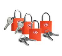 UP Security Lot de 4 cadenas de voyage approuvés par la TSA avec clés - Cadenas en alliage de zinc, recouvert de plastique ABS, petits verrous sécurisés pour valises, sacs à dos, casiers de gym