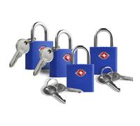 UP Security Lot de 4 cadenas de voyage approuvés par la TSA avec clés - Cadenas en alliage de zinc, recouvert de plastique ABS, petits verrous sécurisés pour valises, sacs à dos, casiers de gym