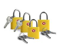 UP Security Lot de 4 cadenas de voyage approuvés par la TSA avec clés - Cadenas en alliage de zinc, recouvert de plastique ABS, petits verrous sécurisés pour valises, sacs à dos, casiers de gym