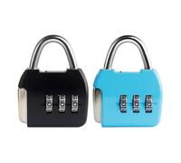 UP Security Petit cadenas à combinaison, cadenas à 3 chiffres pour bagages, cadenas de voyage avec code, mini cadenas pour valise, sac à dos, boîte à outils, journal intime (Noir+Bleu, Lot de 2)