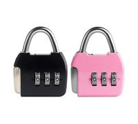 UP Security Petit cadenas à combinaison, cadenas à code 3 chiffres, cadenas de voyage pour valise, casier, sac, boîte, fermeture éclair de sac à dos, journal intime (Noir+Rose, Lot de 2)